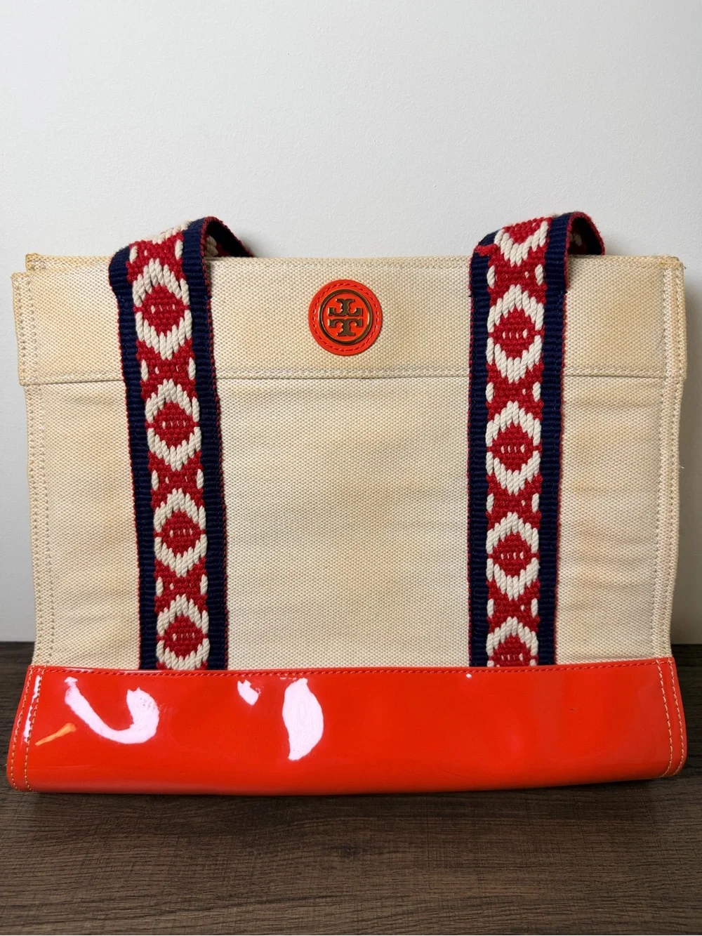 Tory Burch canvas bag with Spoiledchild Collagen, Beauty of Joseon, NARS, Stila